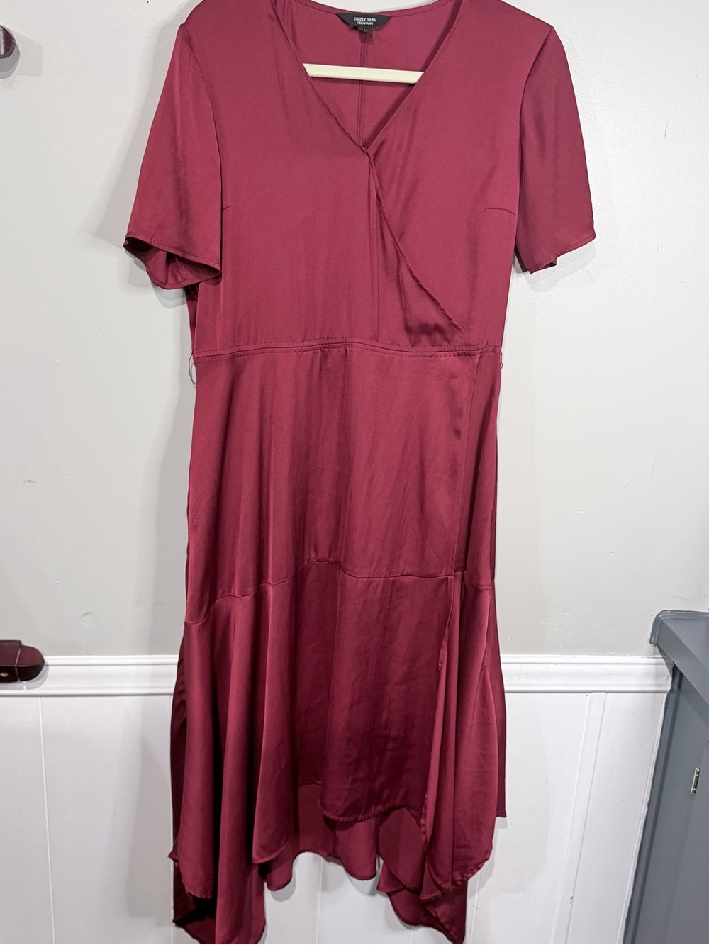 Simply Vera Vera Wang Wine High-Low V-Neck Dress